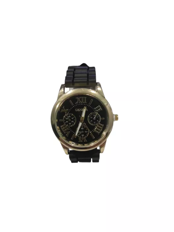 ZEGAREK ZLOTY GENEVA + CZARNA OPASKA