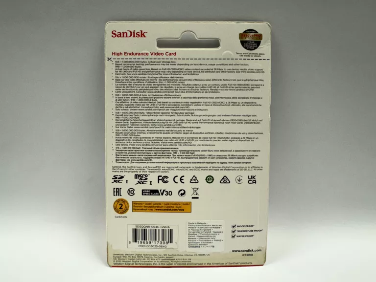 KARTA PAMIĘCI SANDISK 64GB HIGH ENDURANCE CARD