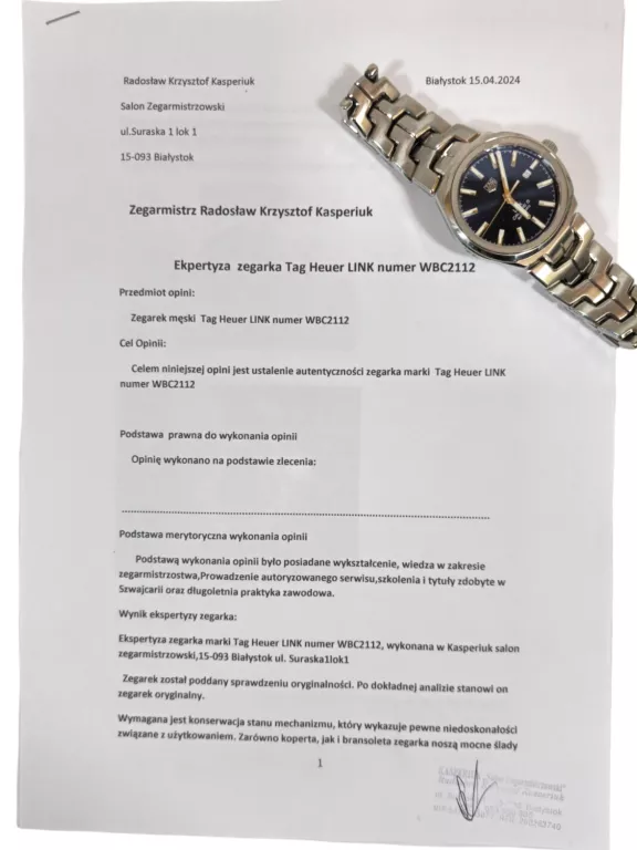 ZEGAREK AUTOMATYCZNY TAG HEUER LINK CALIBRE 5 WBC2112.BA0603