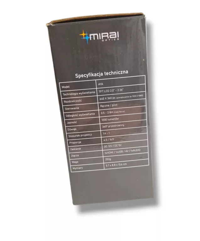 MIRAI OPTICS AYA C MINI PROJEKTOR KONSOLA+PAD MARIO CONTRA 1920X1080 BIAŁY