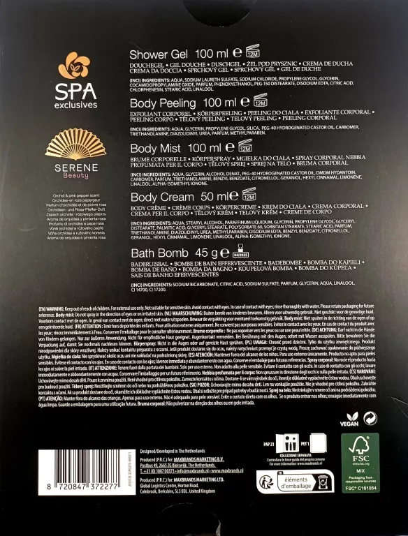 ZESTAW KOSMETYKÓW SPA EXCLUSIVE