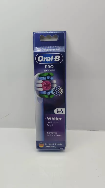 ORAL-B PRO 3D WHITE KOŃCÓWKI DO SZCZOTECZEK ELEKTRYCZNYCH, 4 SZTUKI
