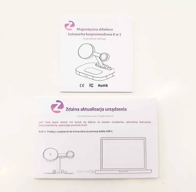 MAGNETYCZNA ŁADOWARKA BEZPRZEWODOWA 4W1 DO APPLE PHONE AIRPODS PENCIL