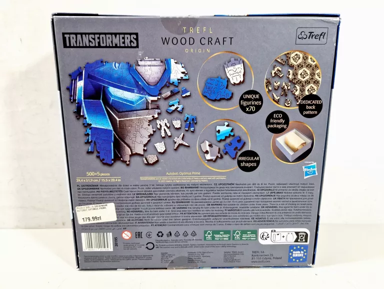 PUZZLE TREFL DREWNIANE EL 500+5 TRANSFORMERS OPTIMUS PRIME