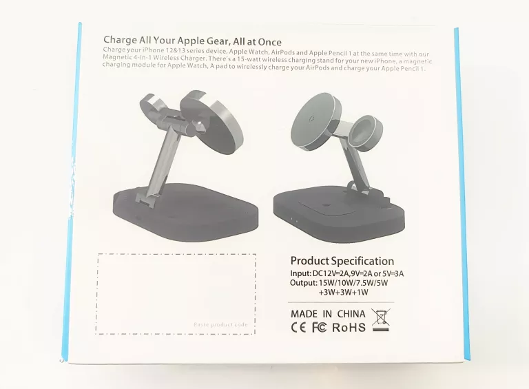 MAGNETYCZNA ŁADOWARKA BEZPRZEWODOWA 4W1 DO APPLE PHONE AIRPODS PENCIL