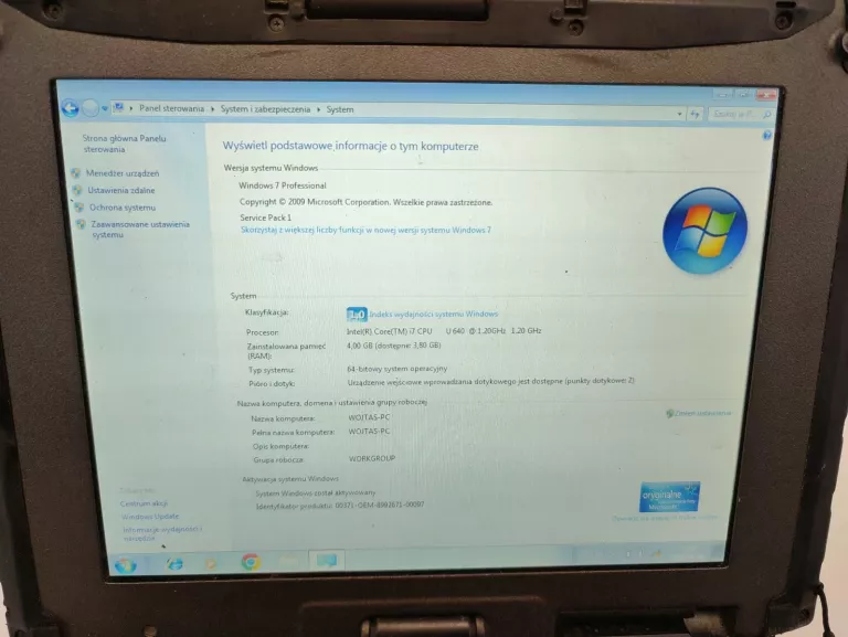 LAPTOP DIAGNOSTYCZNY GETAC V100