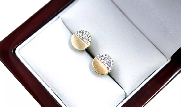 ZŁOTE KOLCZYKI Z CYRKONIAMI K30 1,65 G SZTYFT