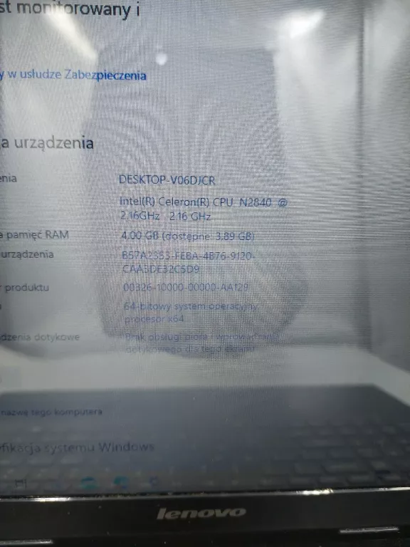 LAPTOP LENOVO G50-30 DYSK 120GB, RAM 4GB, PROCESOR CELERON N2840