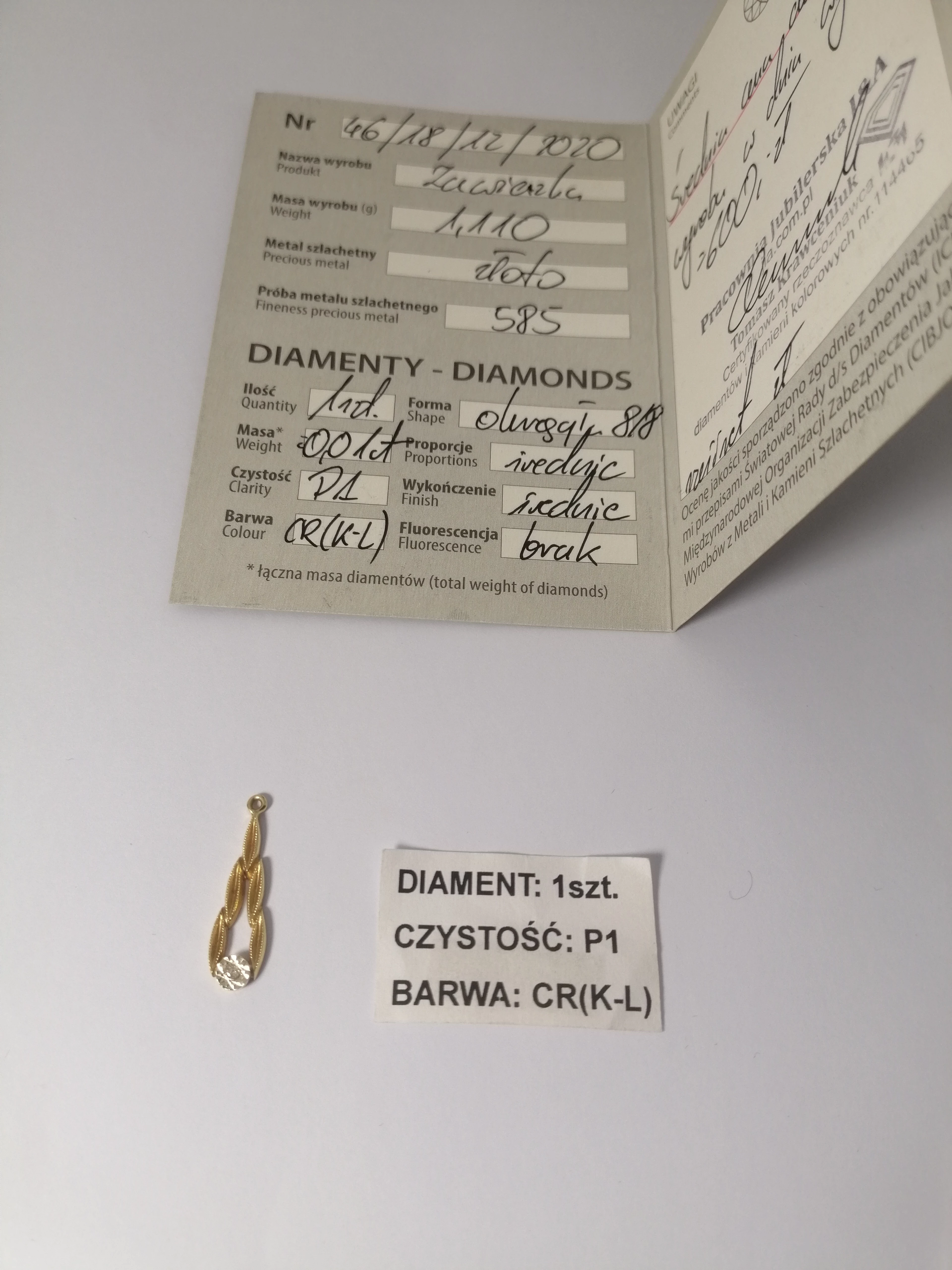 zlota-zawieszka-z-diamentem-111g585-certyfikat-stan-uzywany