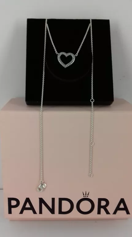 PANDORA NASZYJNIK Z SERCEM PR 925 SREBRO 44 CM