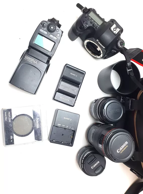 CANON 6D MARK II + 3 OBIEKTYWY CANON 50MM +CANON 100MM MACRO + CANON 85MM+