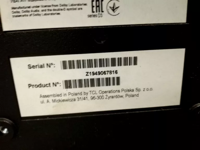 TELEWIZOR THOMSON 32HD3301 32' + PILOT BEZ KLAPKI BATERII