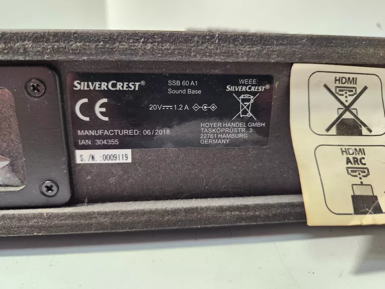 GŁOŚNIK SOUND BASE SILVERCREST SSB 60 A1