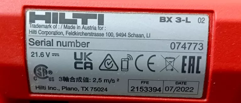 OSADZAK AKUMULATOROWY GWOŹDZIARKA HILTI BX 3-L