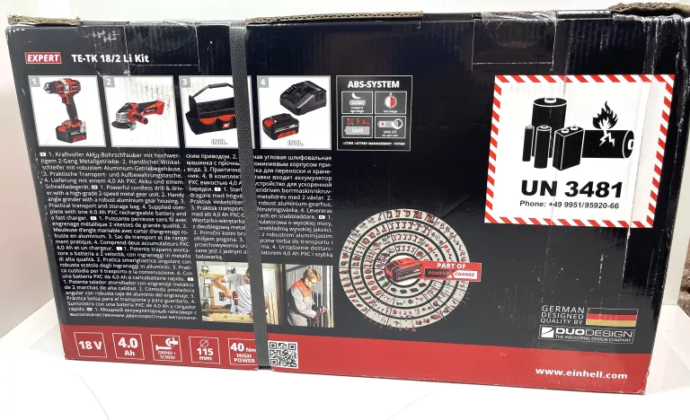 ZESTAW NARZĘDZI TE-TK 18 LI (CD+AG) EINHELL