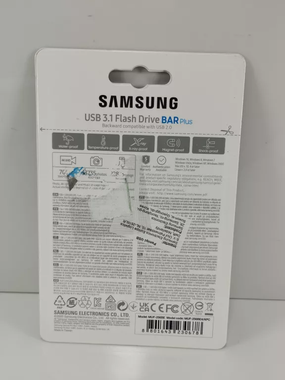 PENDRIVE SAMSUNG USB 3.1 FLASH DRIVE BAR PLUS 256GB