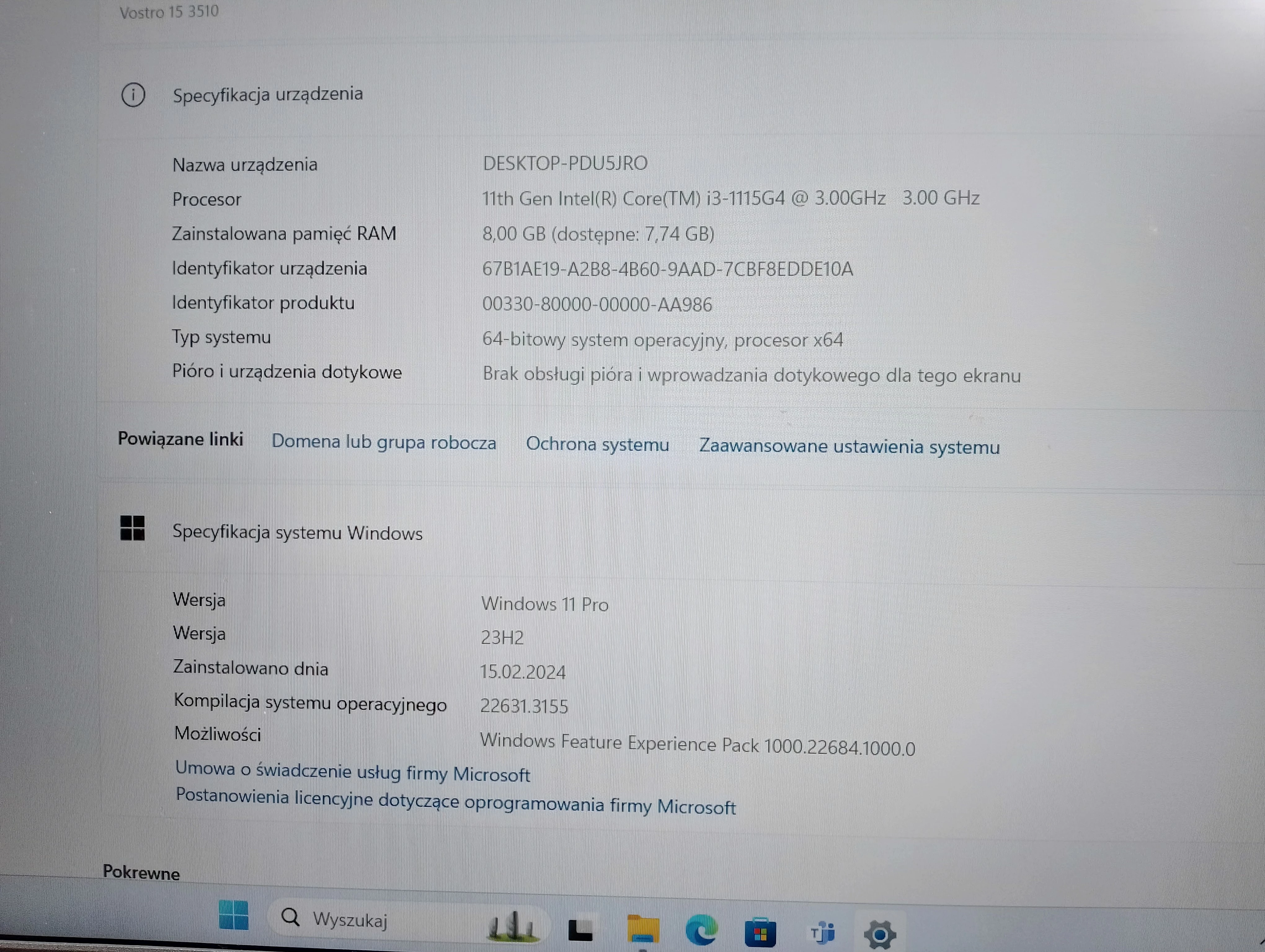 laptop-dell-vostro-15-3510-i3-8gb-ram-256gb-ssd-stan-uzywany