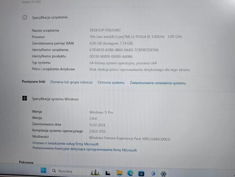 laptop-dell-vostro-15-3510-i3-8gb-ram-256gb-ssd-stan-uzywany