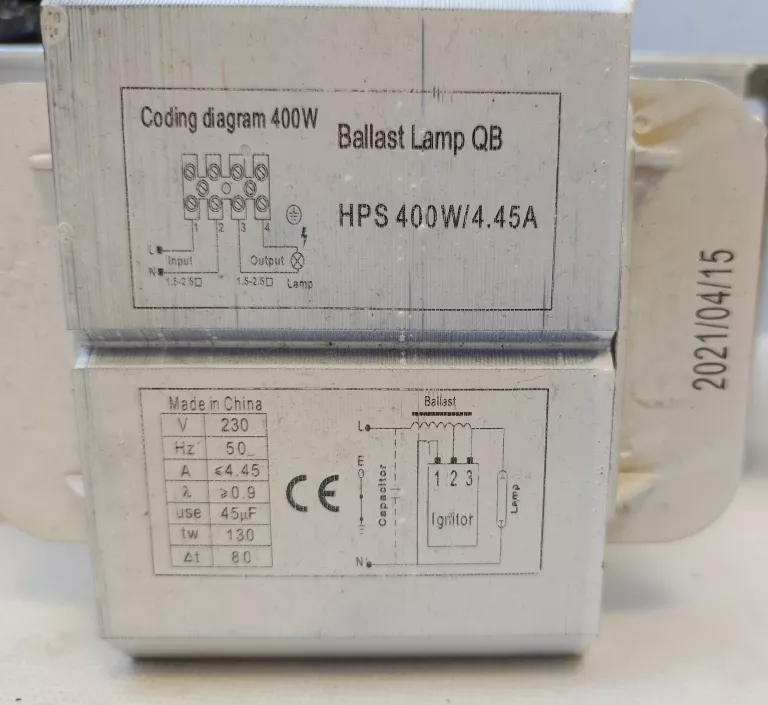 LAMPA WZROSTU DO ROŚLIN BALLAST LAMP 400W