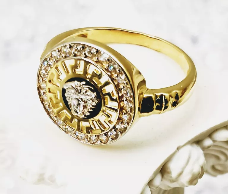 ZJAWISKOWY ZŁOTY PIERŚCIONEK VERSACE PR 585 3,57 G R 19