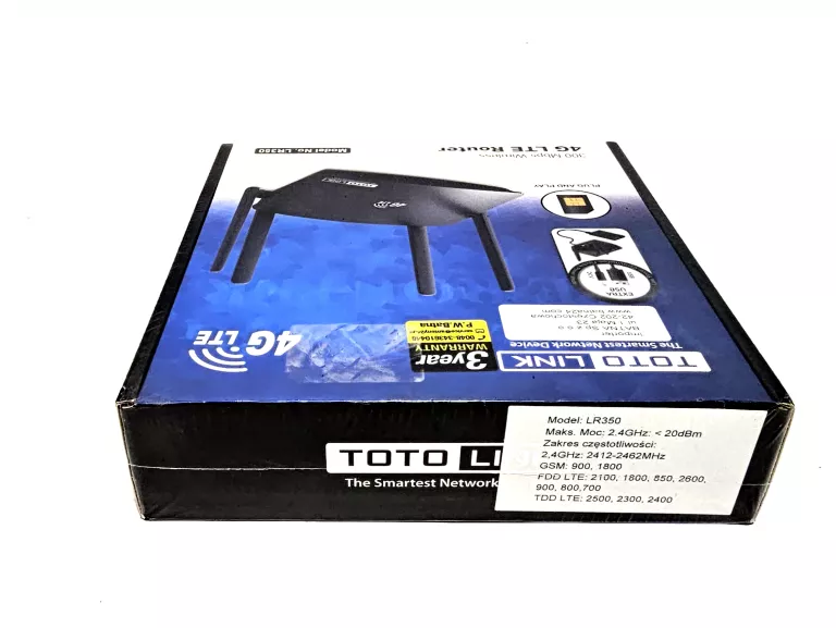 DOMOWY ROUTER RUTER MODEM 3G 4G LTE NA KARTĘ SIM TOTOLINK LR350 WIFI 4G LT