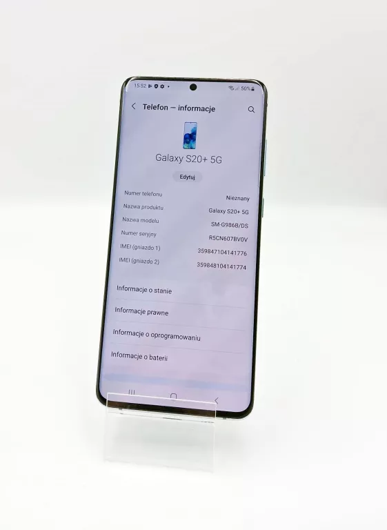 SMARTFON SAMSUNG GALAXY S20+ 8/128GB 6.7" 120HZ BŁĘKITNY