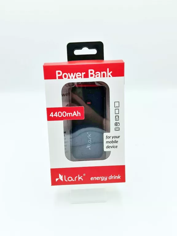 POWERBANK LARK 4400 MAH CZARNY USB B + KABEL USB B