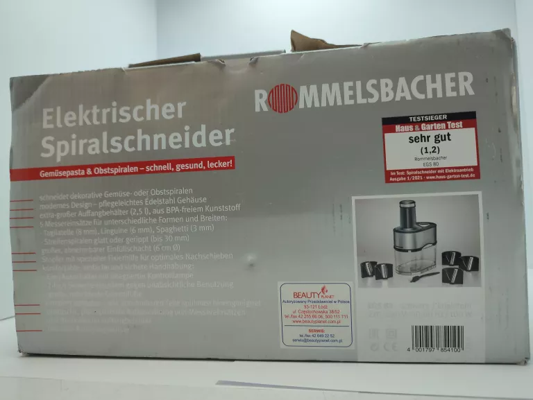 ROMMELSBACHER SPIRALNA SZATKOWNICA EGS 80 100 W