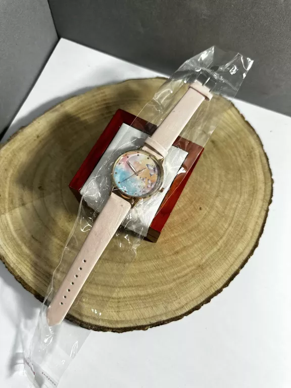 ZEGAREK MOTYLKI RÓŻOWY PASEK