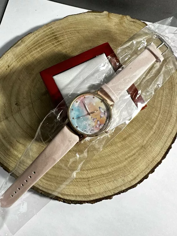 ZEGAREK MOTYLKI RÓŻOWY PASEK