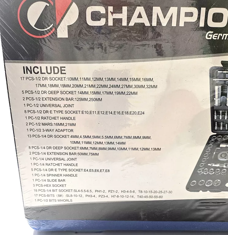 ZESTAW KLUCZY NASADOWYCH 108 E. CHAMPION CP-250S
