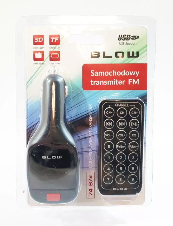 TRANSMITER FM MP3 BLOW LCD BLACK + PILOT