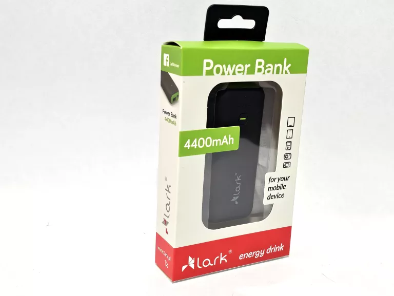 POWERBANK LARK 4400 MAH CZARNY USB B + KABEL USB B