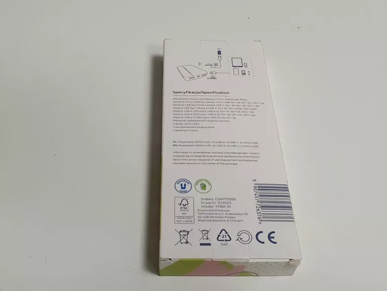 POWERBANK SETTY COLORS 10000 MAH ZIELONY