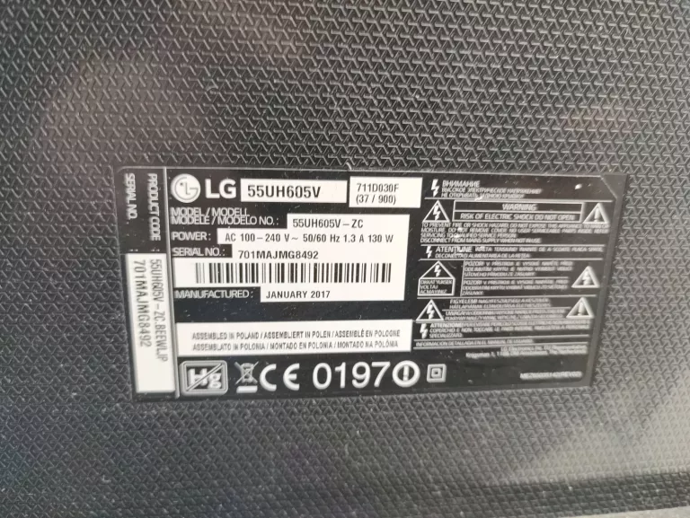 TELEWIZOR LG SMART 55UH605V 55 CALI