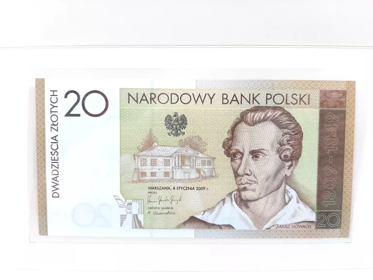 20 ZŁ, BANKNOT - 200. ROCZNICA URODZIN JULIUSZA SŁOWACKIEGO