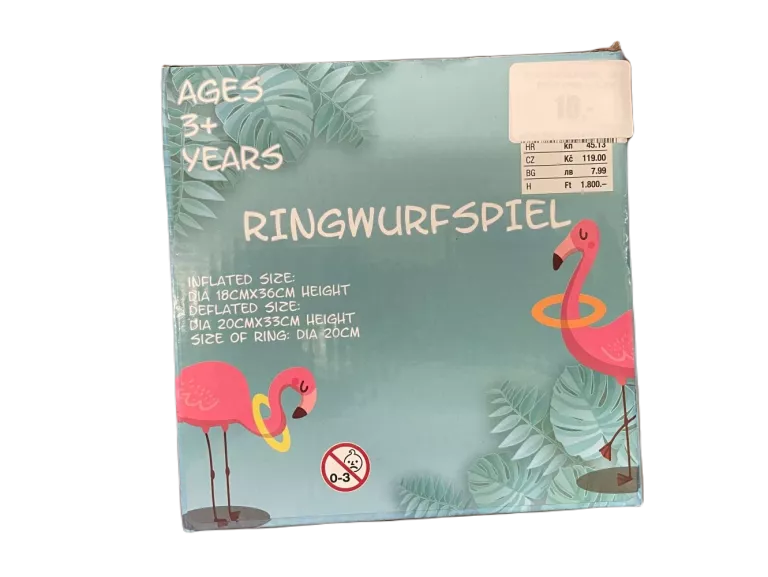 RINGSWURFSPIEL GRA RZUCANIE KÓŁEK KARTON Z FLAMINGAMI