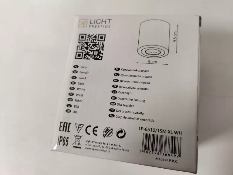 KINKIET LIGHT PRESTIGE FARO XL BIAŁA