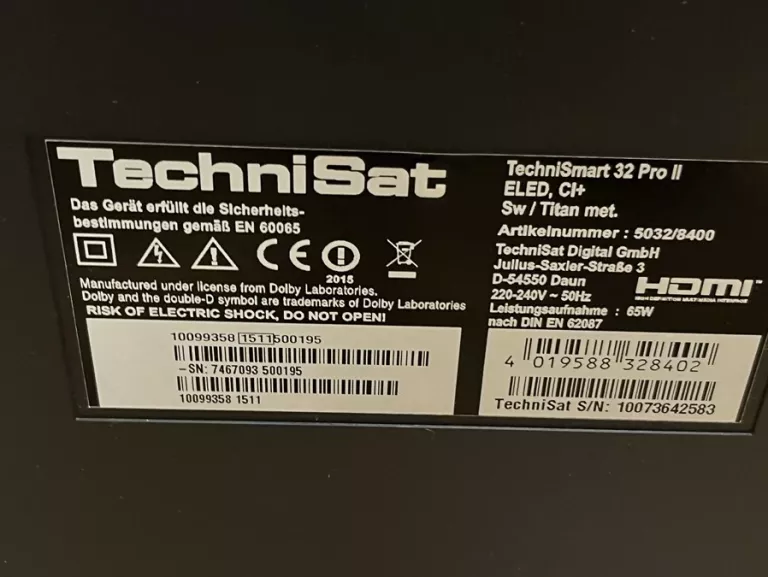TELEWIZOR TECHNISAT TECHNISMART 32 PRO II
