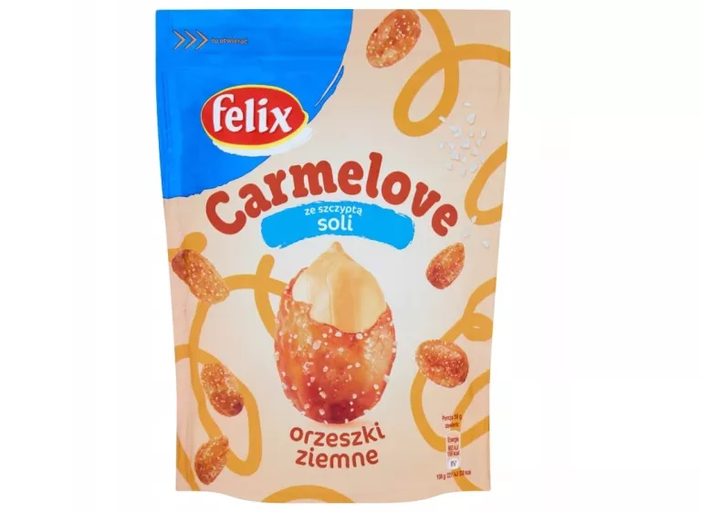 FELIX CARMELOVE ORZESZKI ZIEMNE W KARMELU ZE SZCZYPTĄ SOLI 160 G 03/2025
