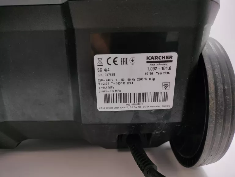 KARCHER PAROWNICA MOP PAROWY SG 4/4 PROFESJONALNA DO DEZYNFEKCJI MAX 145 °