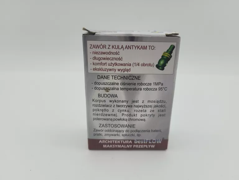 ZAWÓR KULOWY KĄTOWY ANTYKAM 1/2" X 3/8" IMPET BEST FLOW