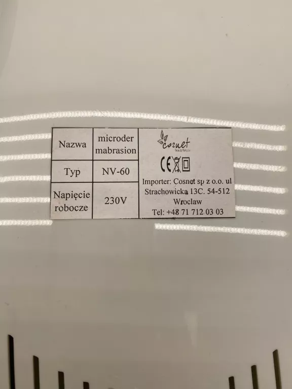URZĄDZENIE DO MIKRODERMABRAZJI NV-60