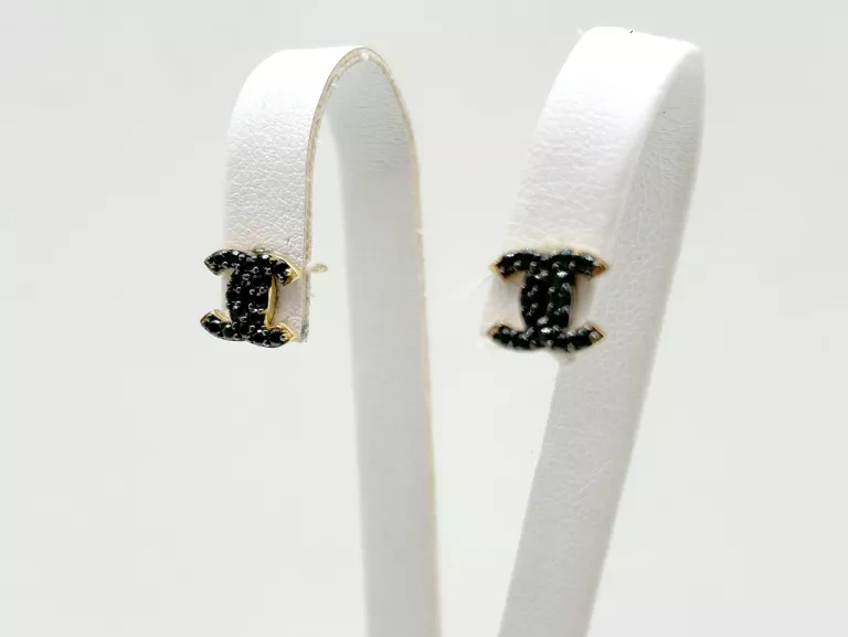 zlote-kolczyki-chanel-cc-czarne-cyrkonie-9mm-7mm-585-112g-material-zloto