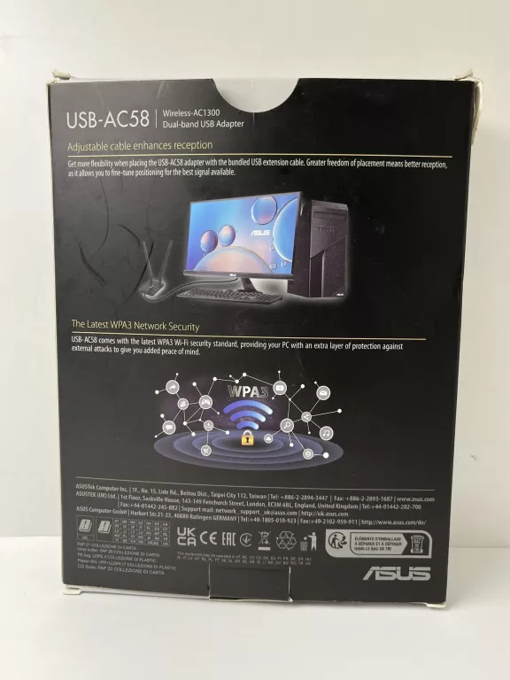 KARTA SIECIOWA ASUS WIRELESS-AC1300 USB-AC58 KOMPLET