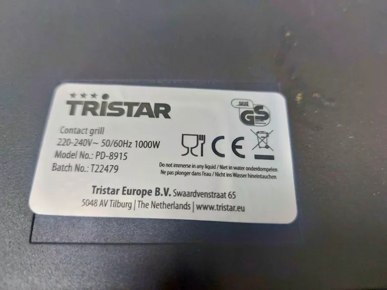KONTAKTOWY GRILL ELEKTRYCZNY TRISTAR PD-8915