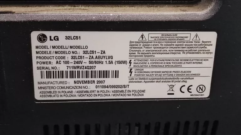 TELEWIZOR LG 32LC51