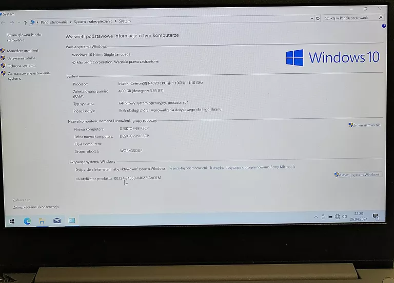 LAPTOP LENOVO IDEAPAD 3 4GB / 500GB SSD
