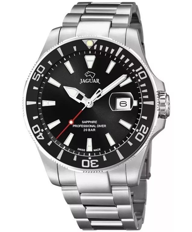 ZEGAREK MĘSKI JAGUAR EXECUTIVE DIVER J860/D NA BRANSOLECIE SREBRNY