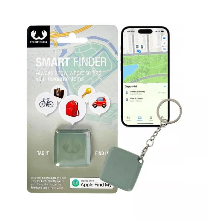 LOKALIZATOR KLUCZY GPS SMART BLUETOOTH FINDER AIRTAG APPLE MY FIND ZIELONY